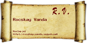 Rocskay Vanda névjegykártya